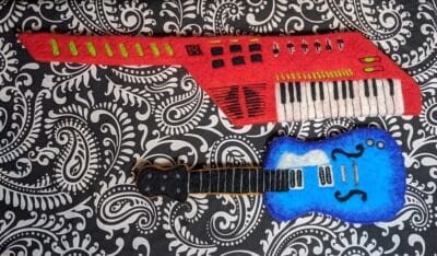 Needle Felted Guitar and Keytar!